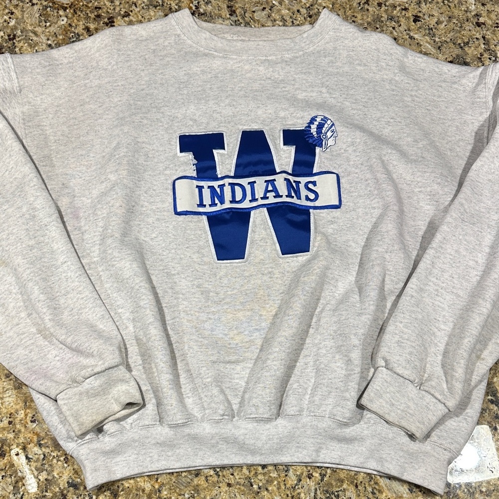 Vintage Gray W Indians Sweatshirt - Picture 4 of 7
